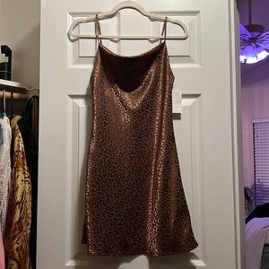 Satin Cheetah Adustable Dress